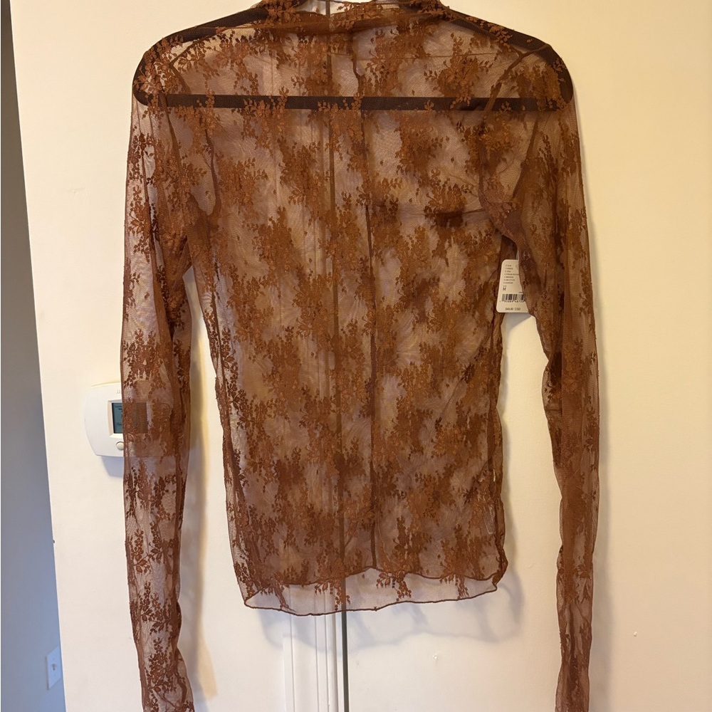 Free people NWT sheer lace top - M